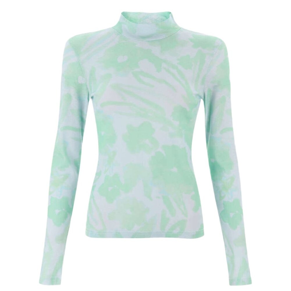 NWOT CIDER Y2K Floral Long Sleeve Stretch Turtleneck, Size Large